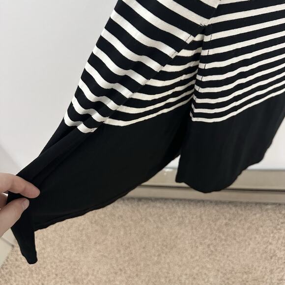 Loft Womens XL Rayon Stretchy Striped Maxi Dress Casual Comfort Open Back - Picture 4 of 7